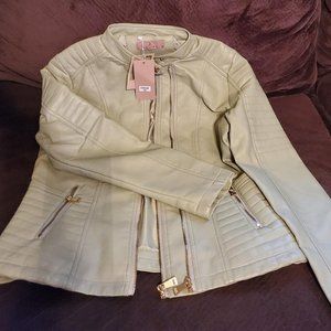 Mint Green Leather Jacket (New)